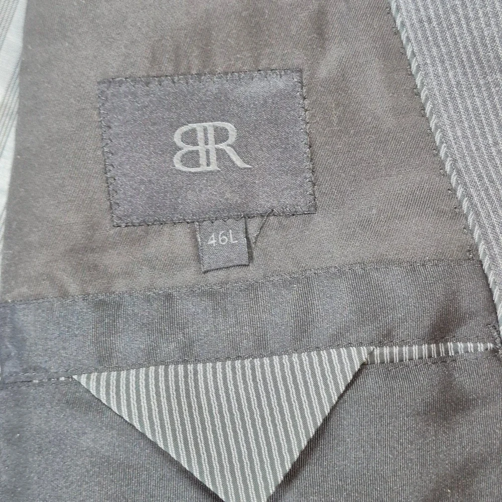 Banana Republic Blazer Mens 46L Gray Marzotto Italian Wool Micro Stripe‎ Jacket